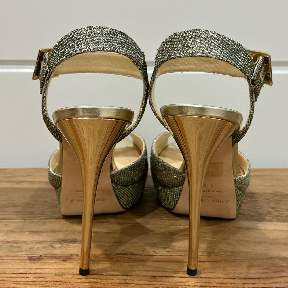 Jimmy Choo Metallic Kayden Bronze Platform Size 40 - Picture 4 of 8